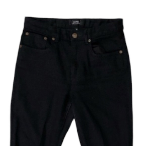 A.P.C. High Standard Jeans High Rise Denim Black Crop Jeans - Picture 6 of 12